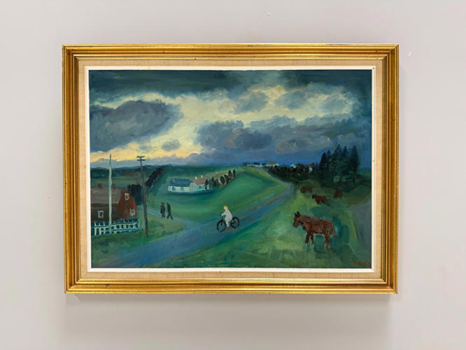 Evening Thy Sept. 68, sign. KK, titled, signed and dated on the reverse, oil on board 43 x 60